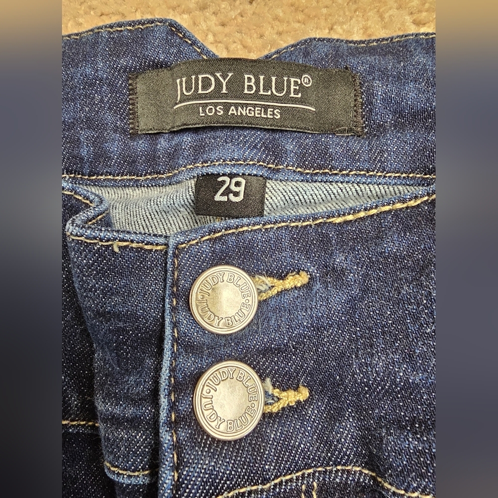 Judy Blue High Waist Wide Leg‎ Jeans Size 29 Dark Wash JB88579 DK - Picture 5 of 10
